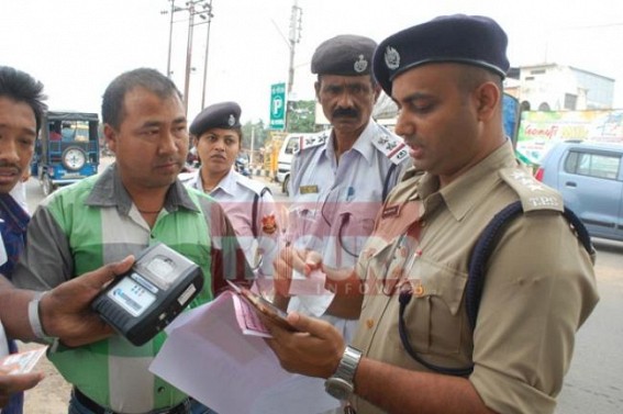 Traffic e-challan launched in Agartala for  first time on  trial run in the entire NE region, Traffic DSP talks to TIWN